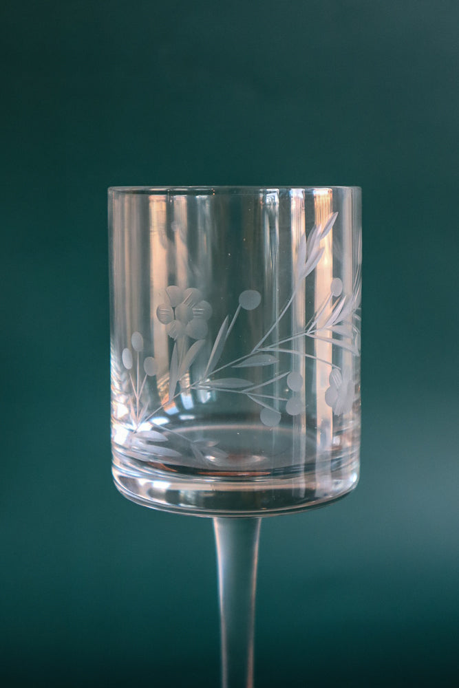(Set of 2) Vintage Mid-Century Modern Wine Glasses