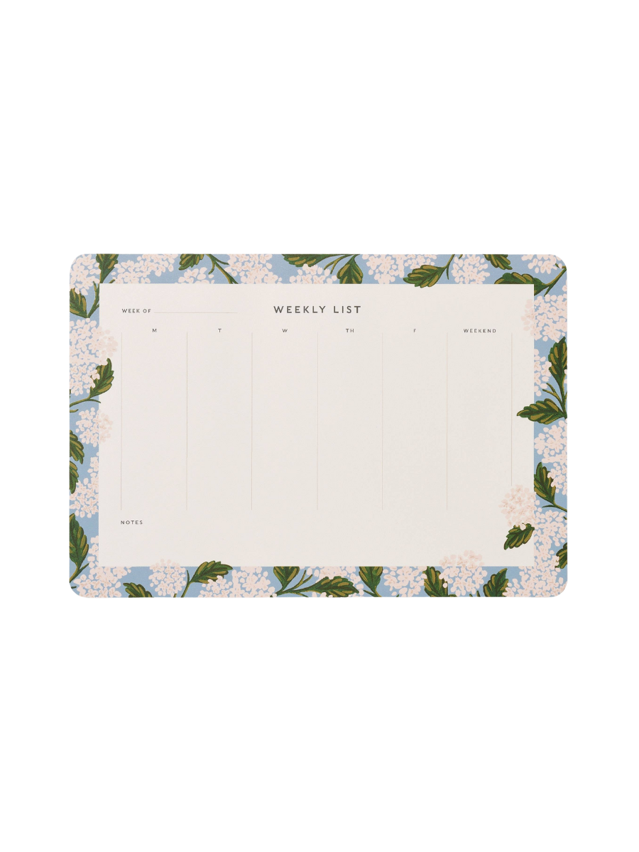 Hydrangea Weekly Desk Pad