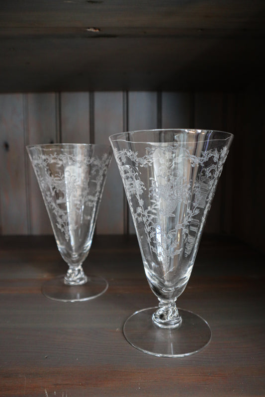 (Set of 2) Vintage 1940s Iced Tea Glasses