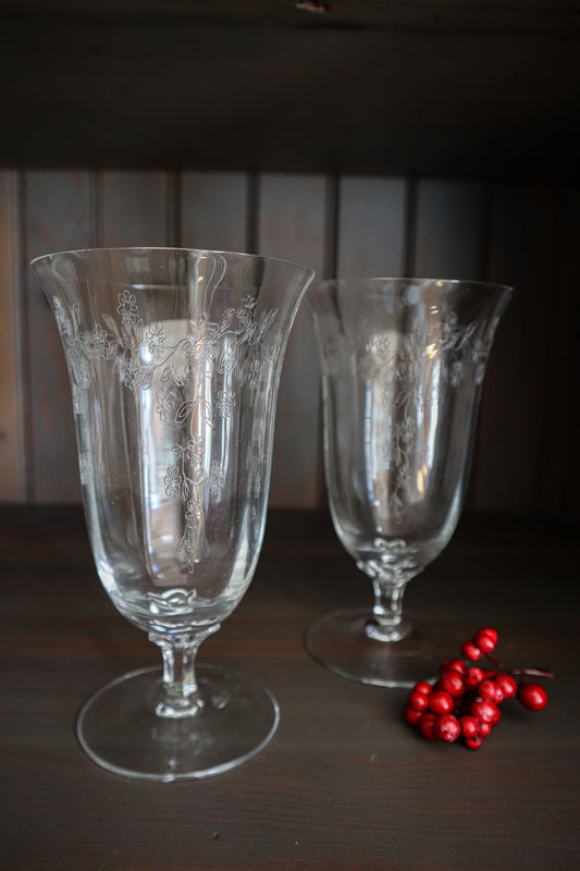 (Set of 2) Vintage Bell Shaped Glasses