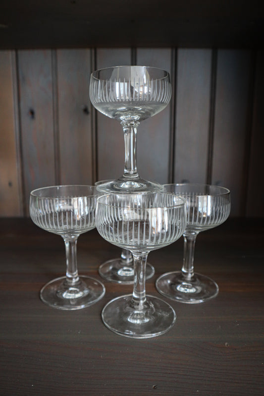 (Set of 5) Vintage Midcentury Liqueur Glasses