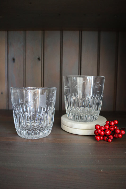 (Set of 2 and 3) Vintage Old Fashion Glasses