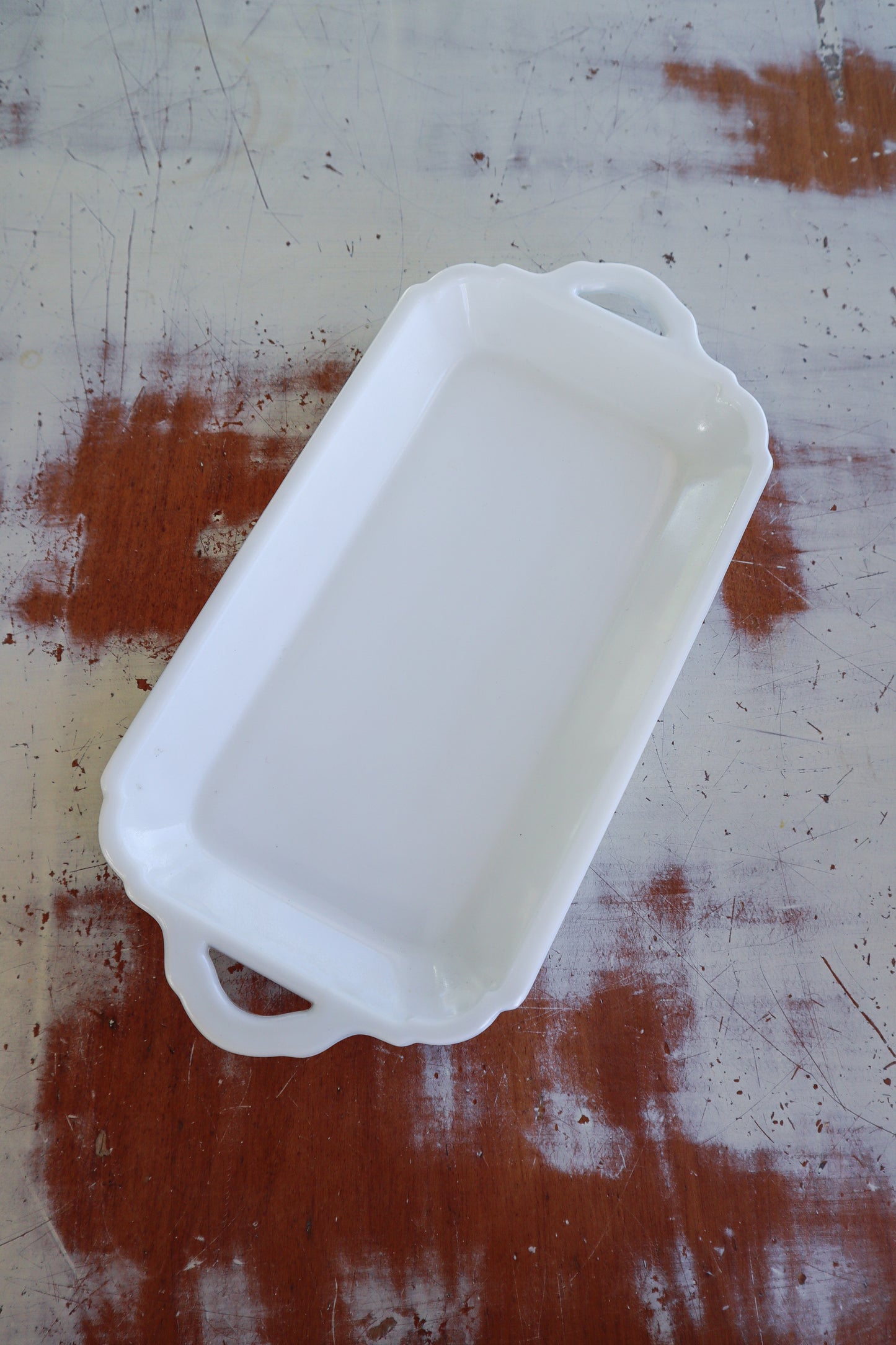 Vintage Fenton Glass White Tray