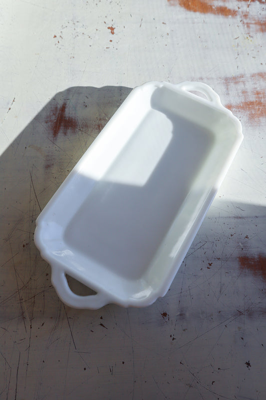 Vintage Fenton Glass White Tray