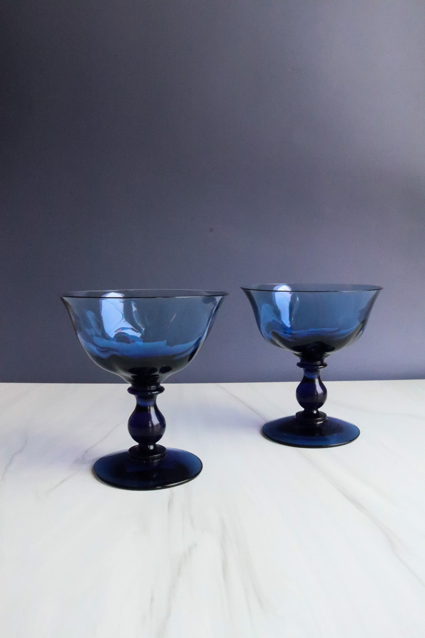 (Set of 2) Royal Blue Vintage Coupes