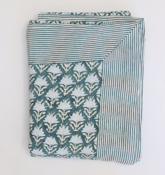 Tablecloth (62" x 106") Dusty Rose Green