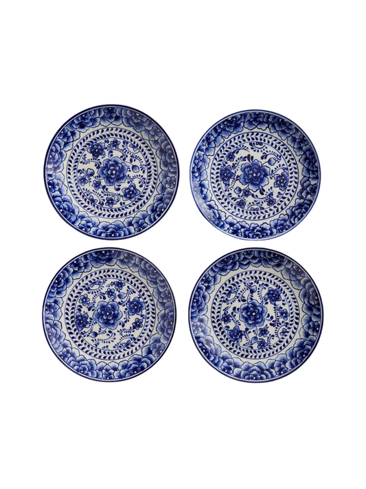 Indigo Bloom Ceramic Appetizer Plate