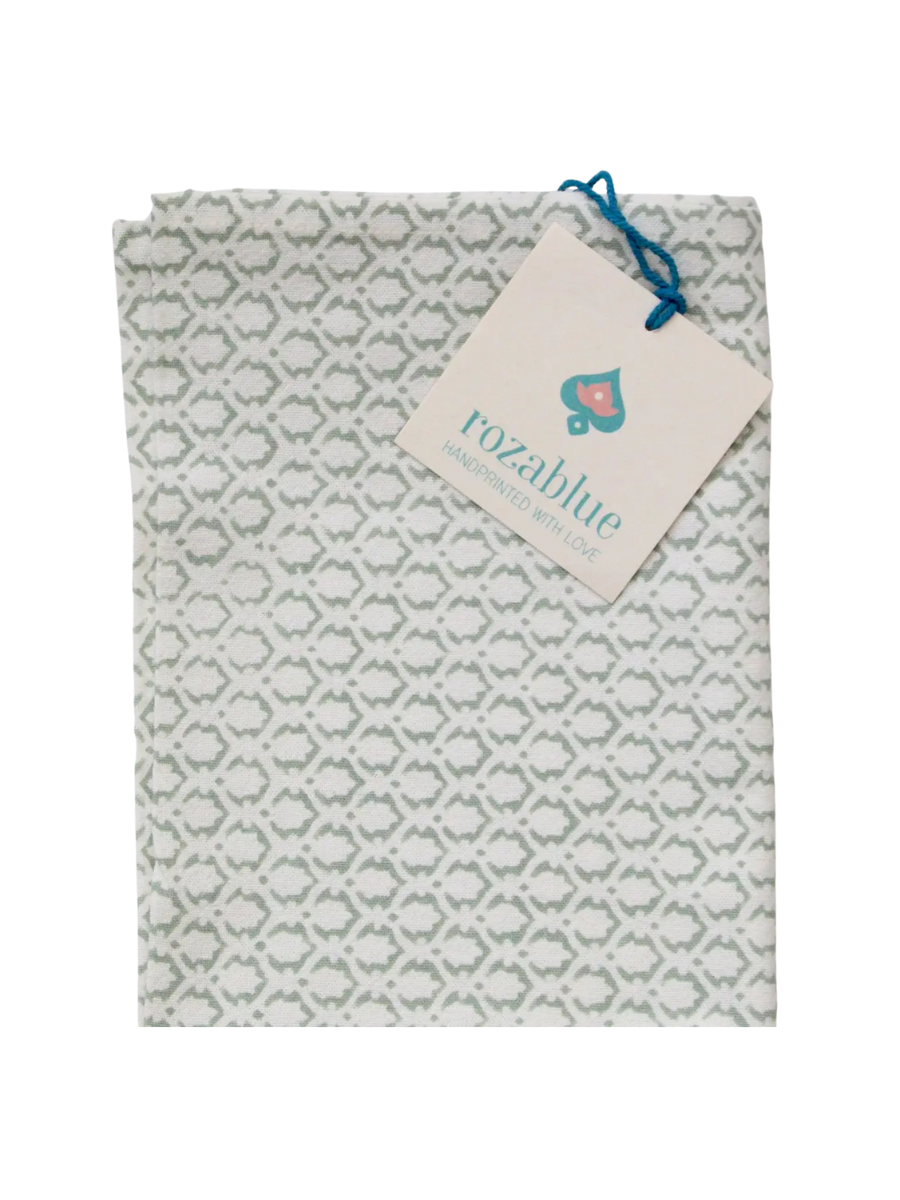 Little Crown Green Tea Towel