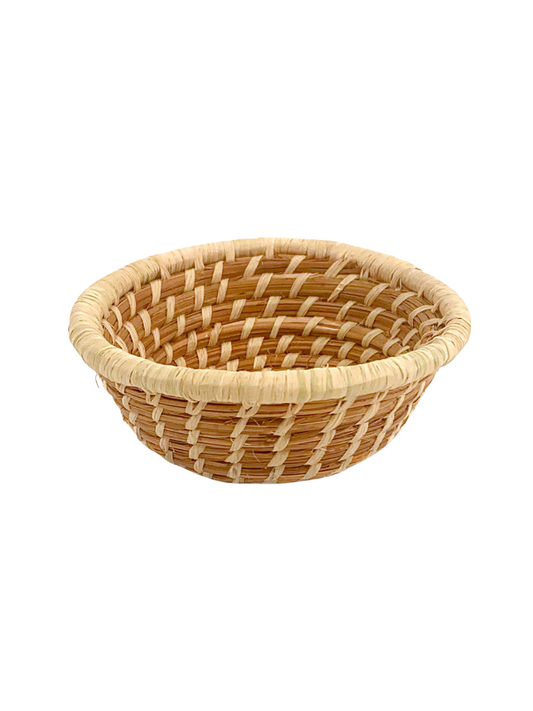 Miniature Pine Needle Basket with Rim
