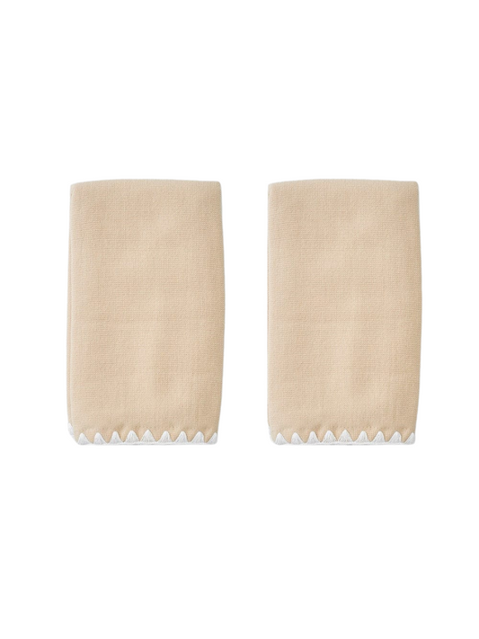 (Pair) Stitched Edge Powder Bath Towels, Sand