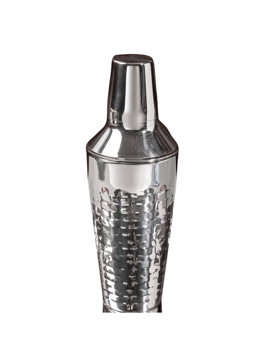 Polished Hammered Stainless Steel Shaker w/ Strainer Lid