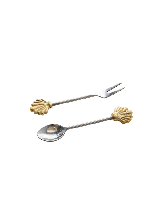 Golden Seashell Cutlery Set