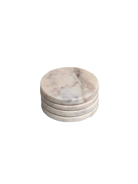 White Marble Round Coaster