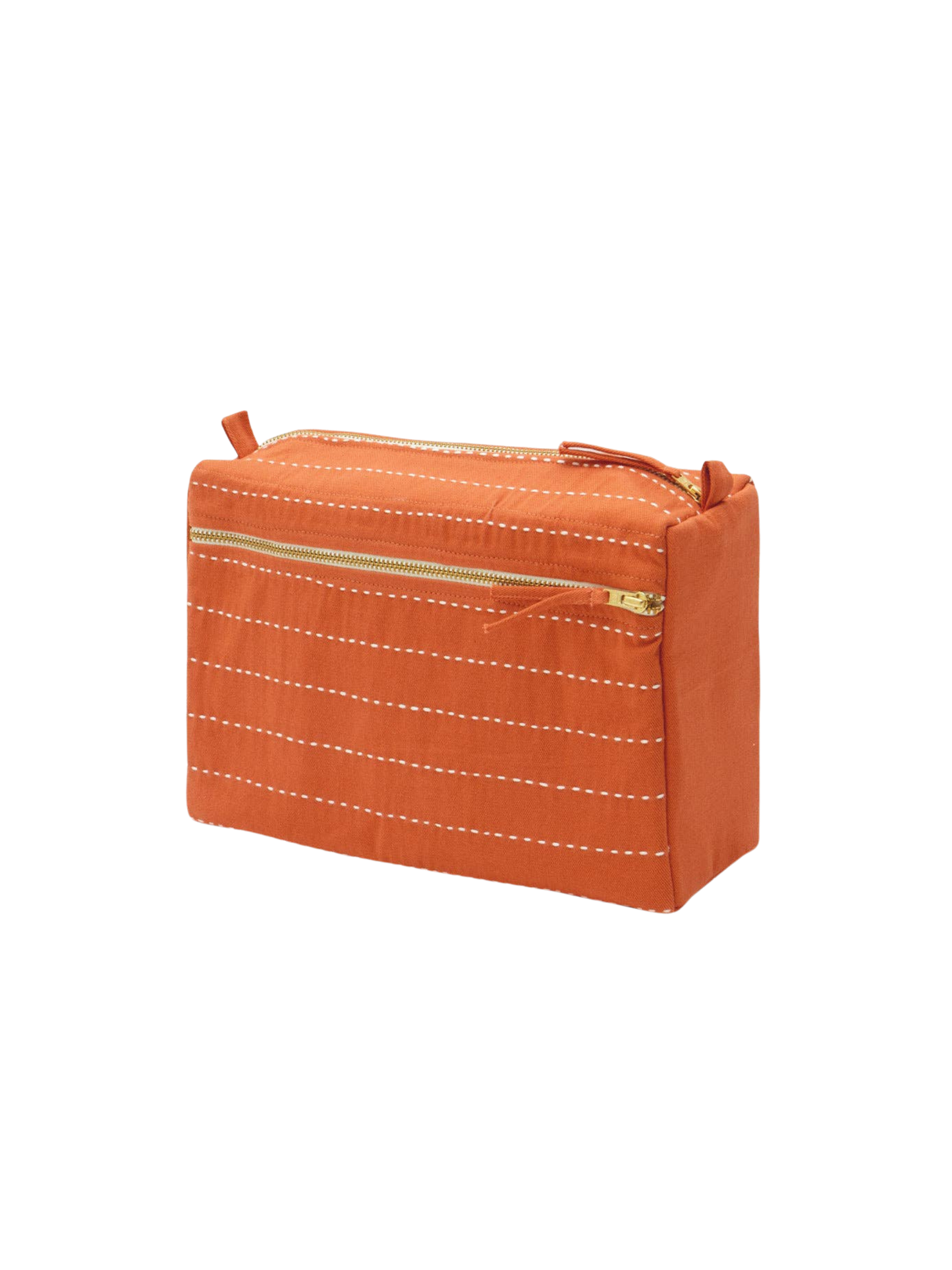 Pin-Stitch Large Toiletry Bag: Apricot