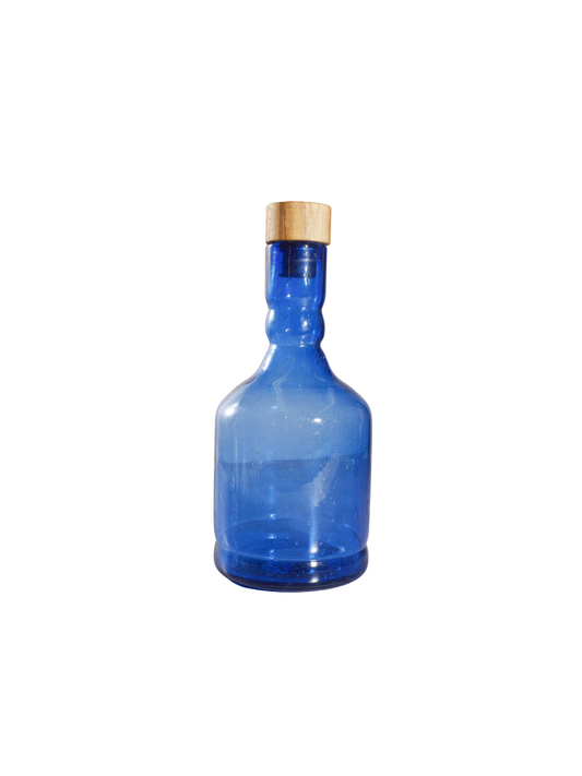 Blue Handblown Decanter with Topper
