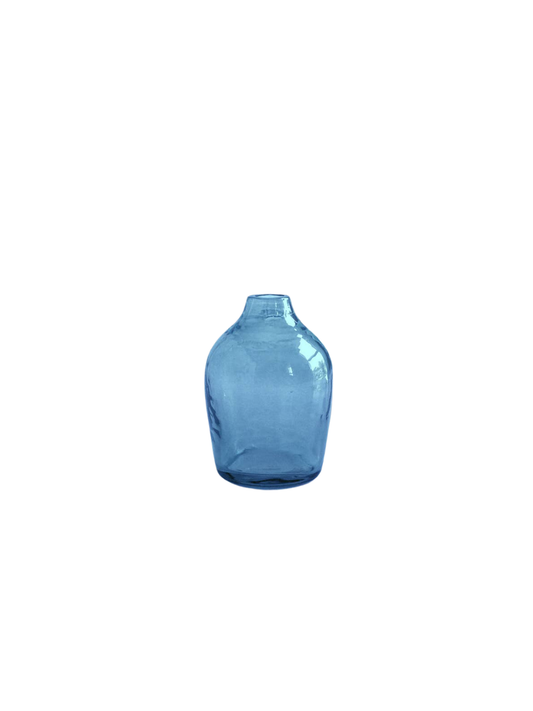 Haley Blue Hammered Glass Bud Vase