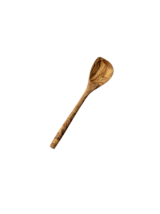 Natural Olive Wood Pointed Spoon: Medium