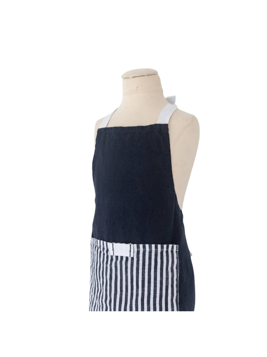 Keepsake Jar Linen Child Apron Navy
