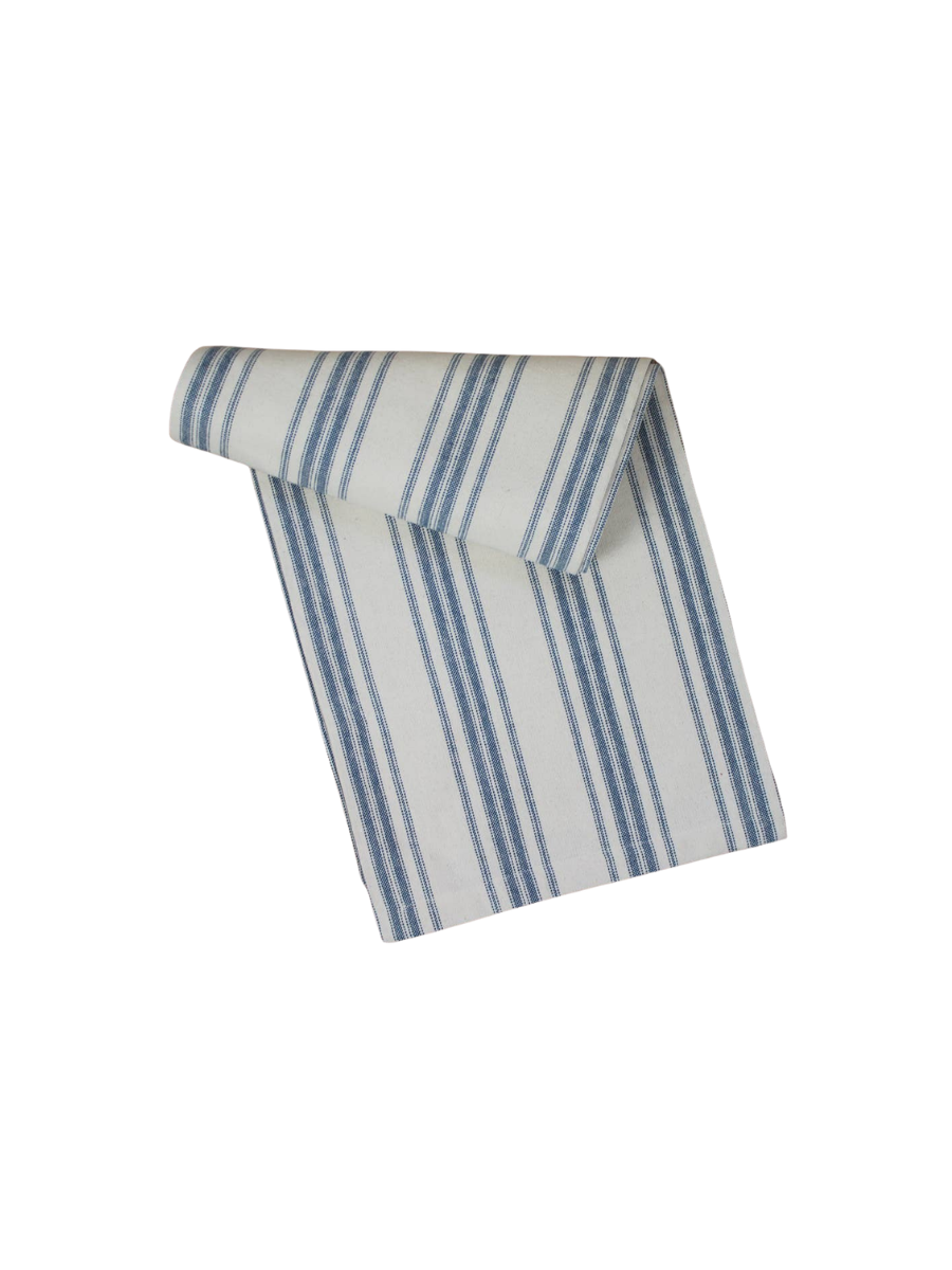 Grain Sack Colonial Blue Table Runner