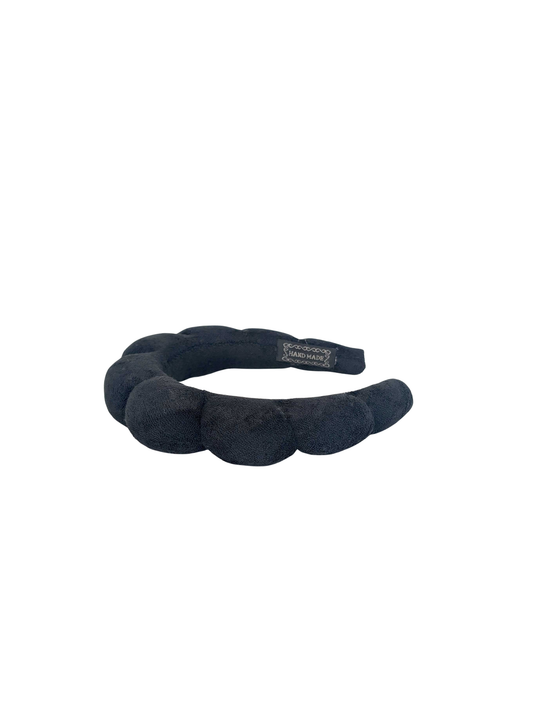 Serene Oasis Terry Cloth Bubble Spa Headbands: Black