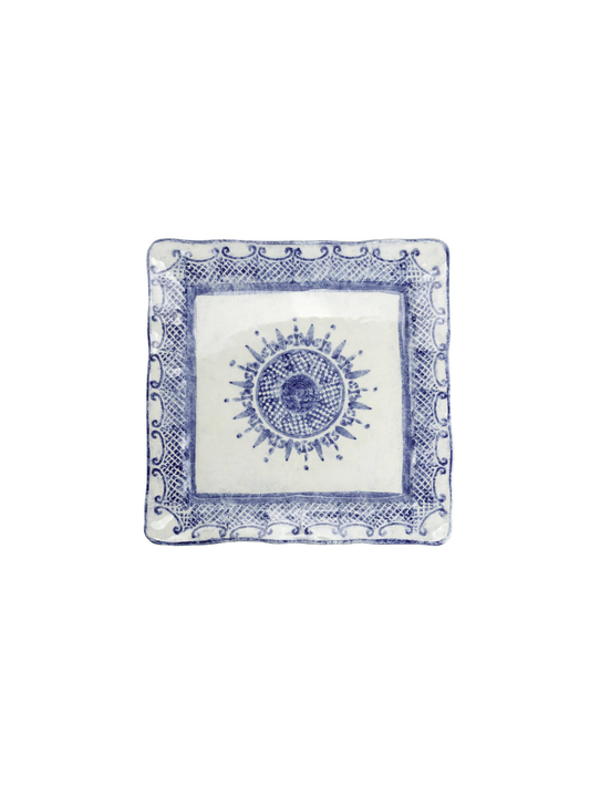 Burano Blue Square Dinner Plate