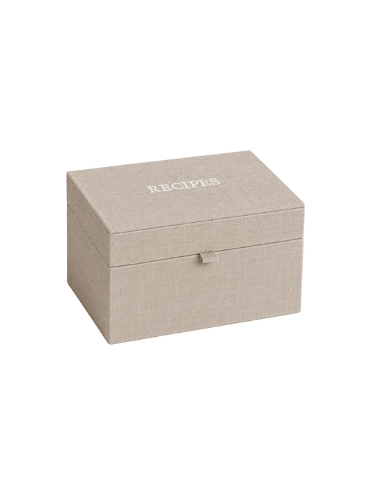 Linen Recipe Card Box Holder
