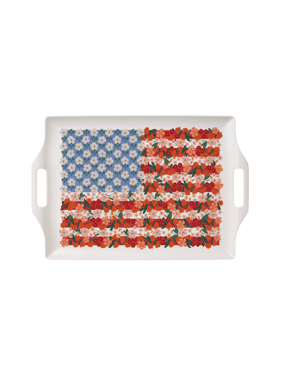 Americana Melamine Serving Platter with Handles