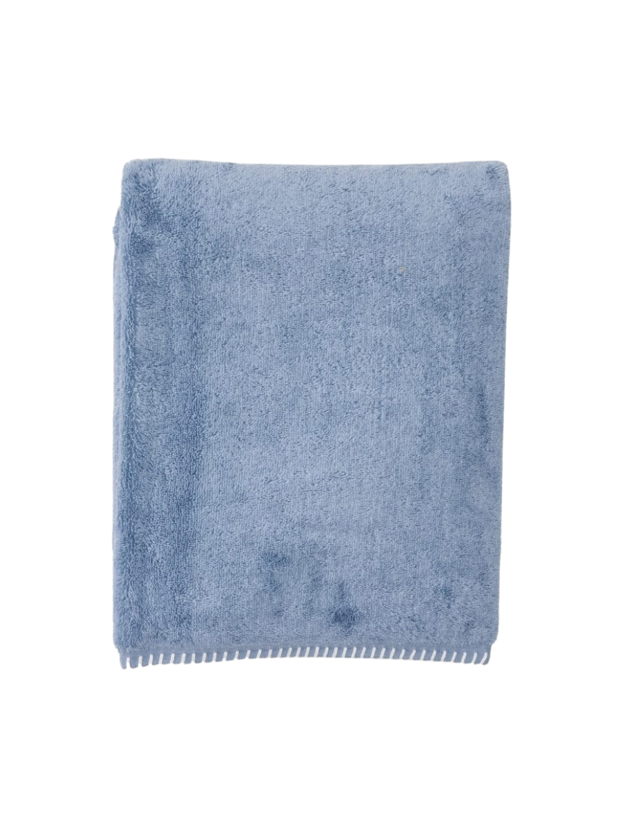Stitched Edge Bath Towel, Storm Blue