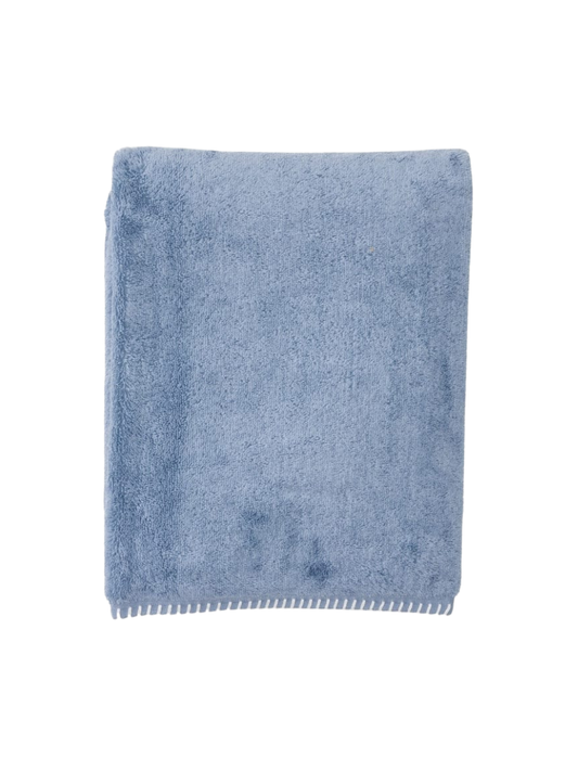 Stitched Edge Bath Towel, Storm Blue