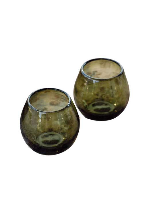 Ronde Blown Glass, Olive Green