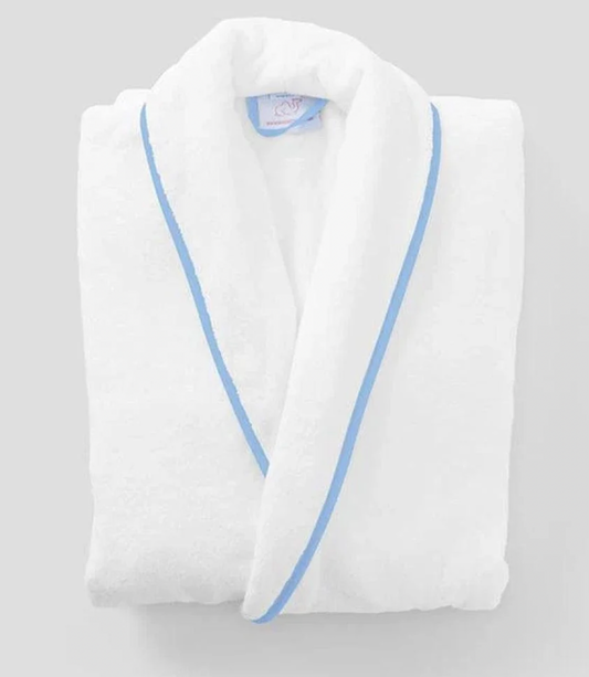 Women’s Long Signature Robe (French Blue on White)
