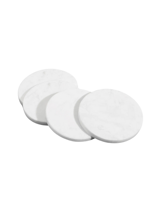 (Set of 4) White Marble Coasters