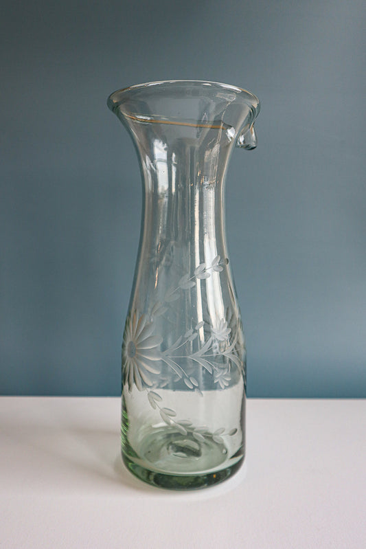 Etched Condessa Clear Carafe