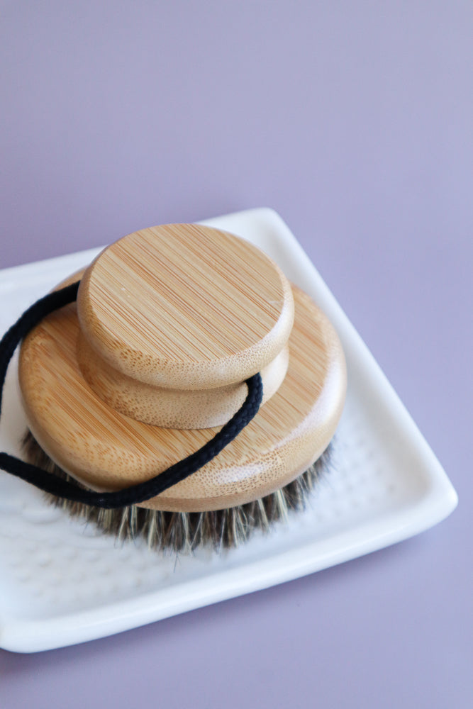 Round Dry Body Brush with String