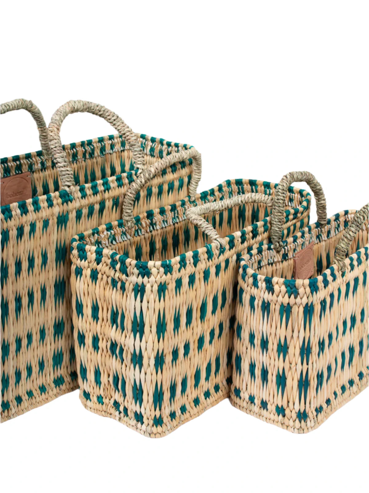 Green Woven Reed Basket