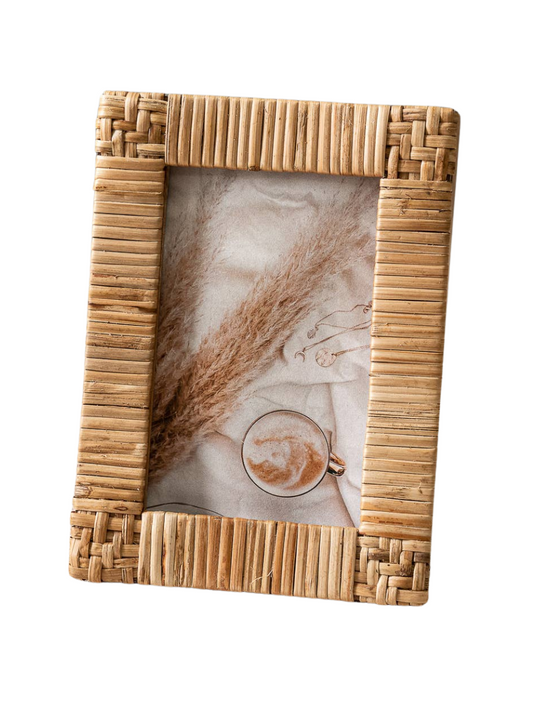 Woven Rattan Photo Frame