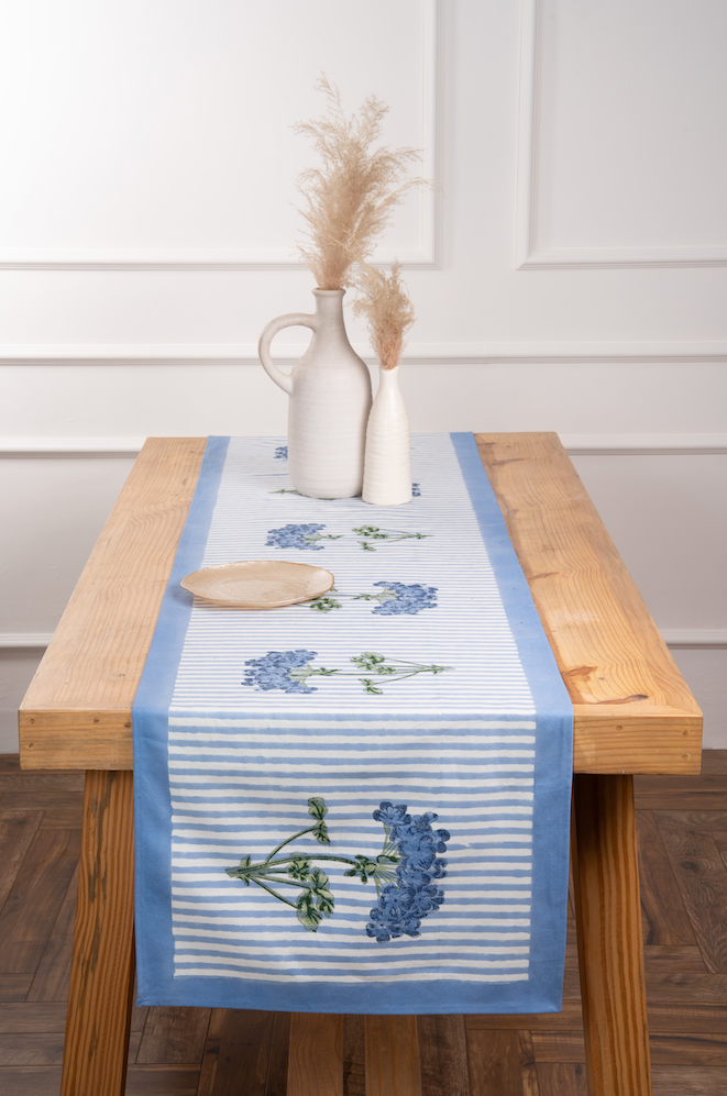 Blue Hydrangea Tablerunner