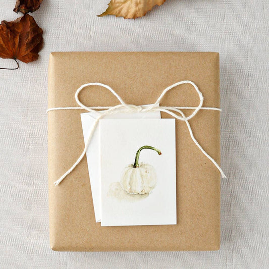 White pumpkin mini notecard
