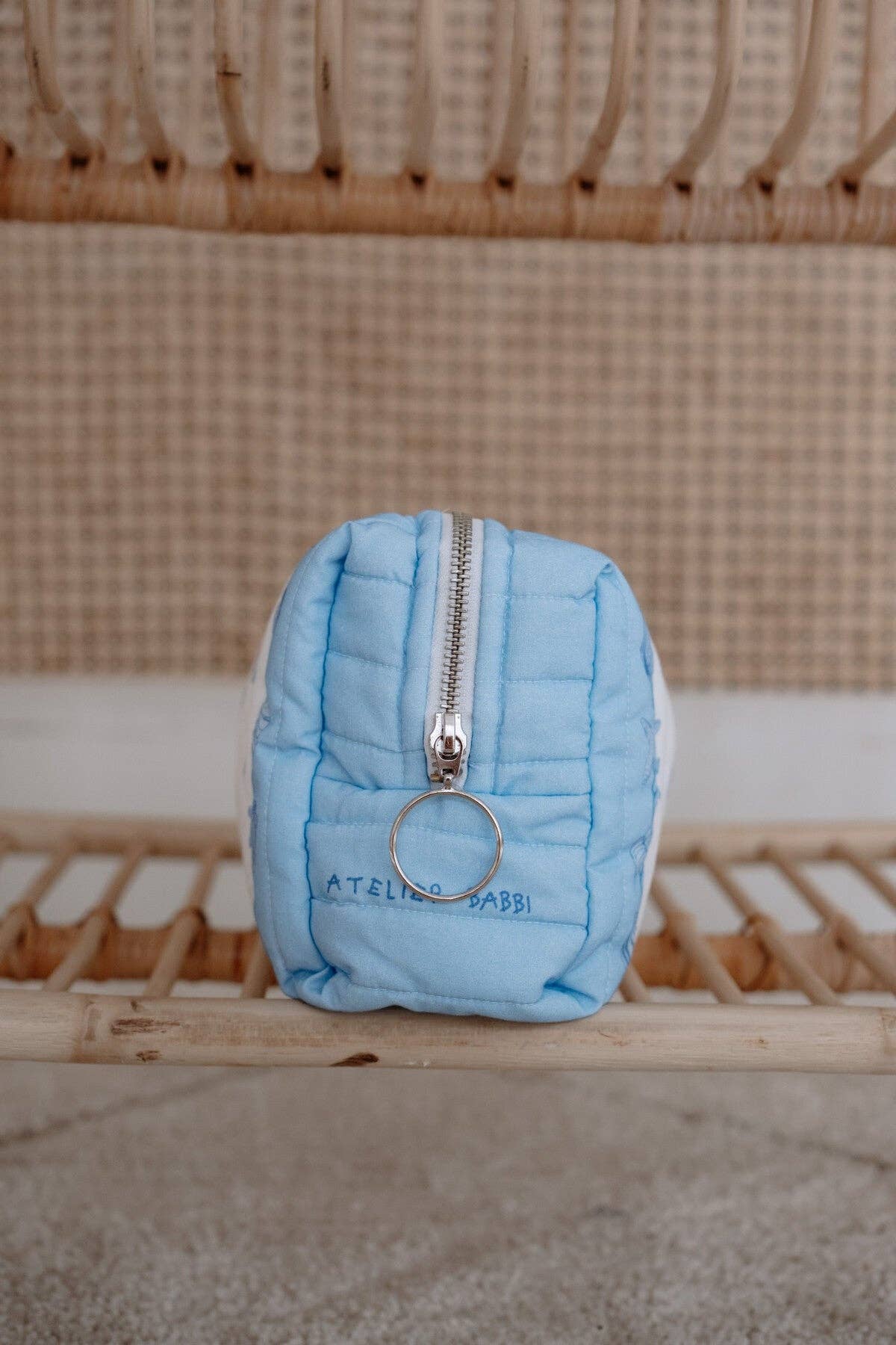 Diaper Pouch - Seashells: 10.6” x 5.9” x 4.3” (inches)