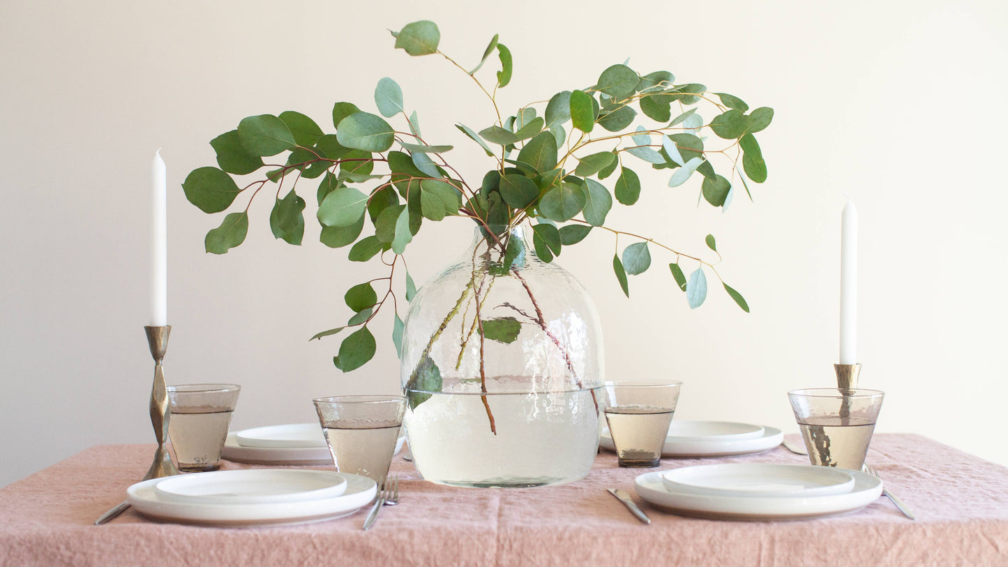 Hebron Handblown Hammered Glass Vases Clear