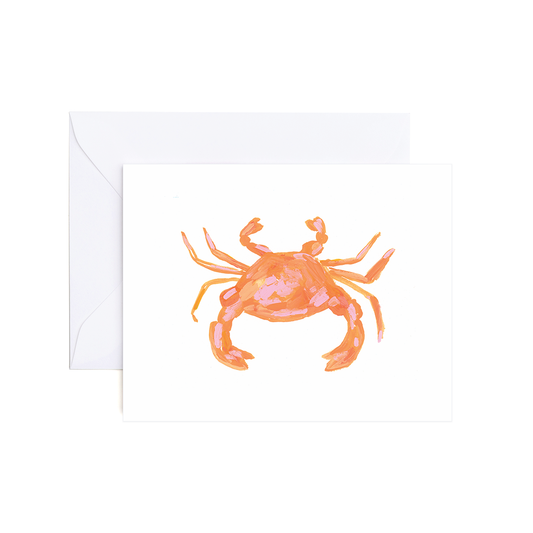 Watercolor Crab Blank Nautical Greeting Card