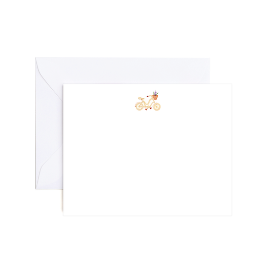 Watercolor Beach Cruiser Flat Notecard Set