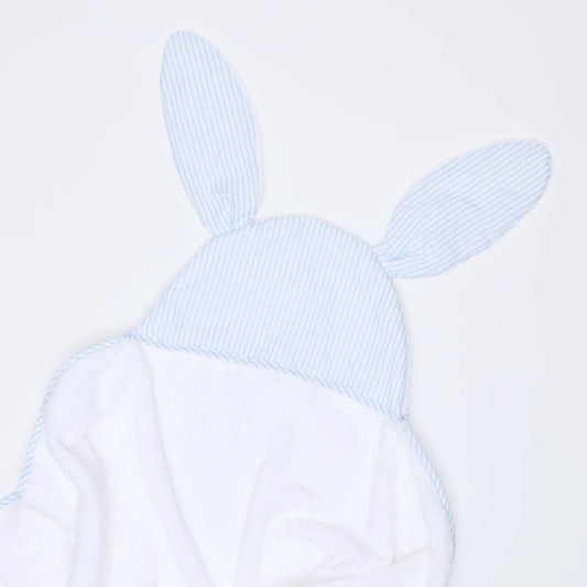 Weezie Kids’ Bunny Hooded Towel Blue Stripe