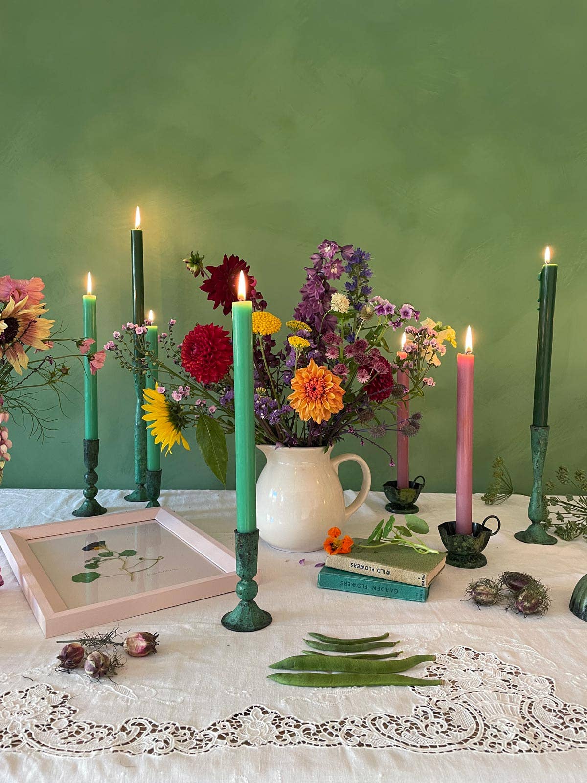 Large Verdigris Candle Holder, Shelley: