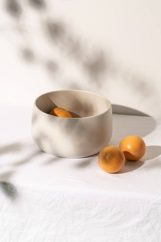 Handmade Stoneware Serving Bowl - Matte White