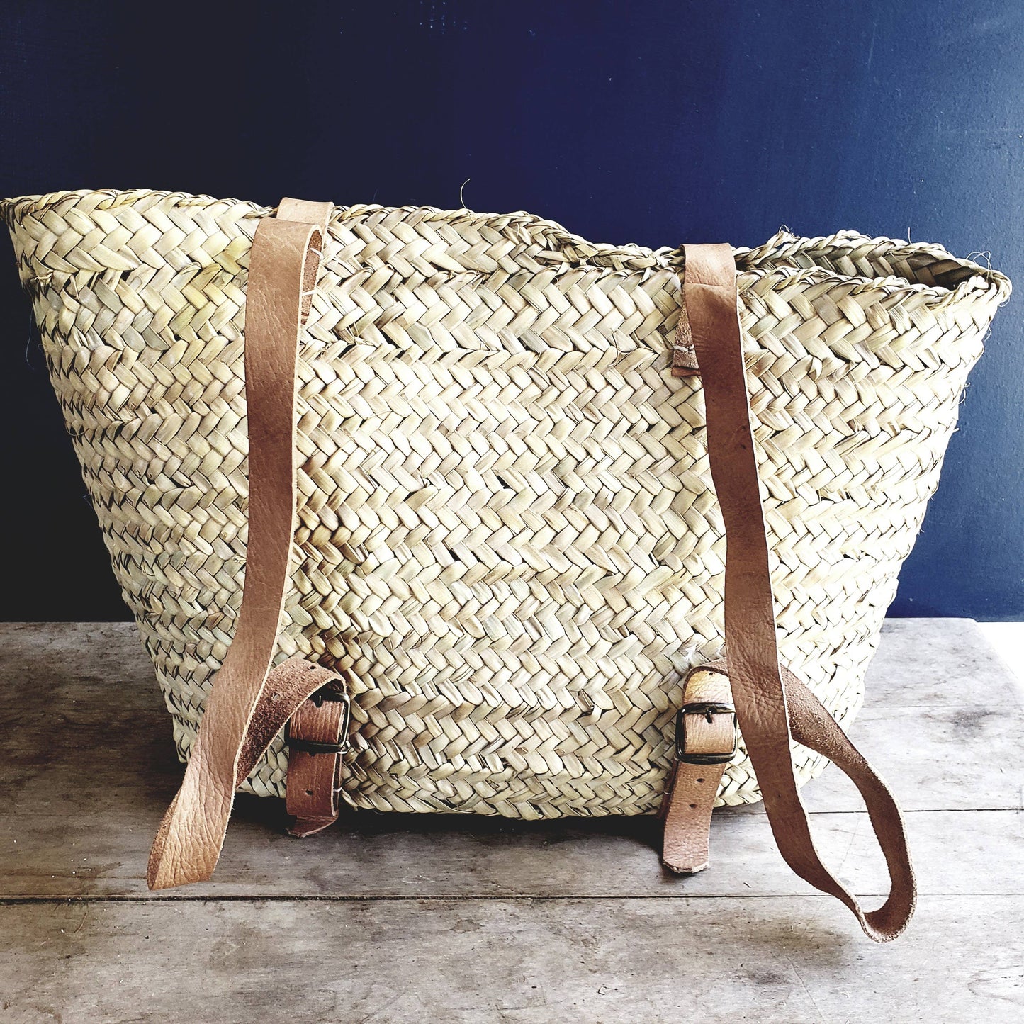 Palm Leaf Backpack Basket
