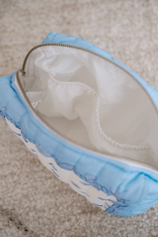 Diaper Pouch - Seashells: 10.6” x 5.9” x 4.3” (inches)