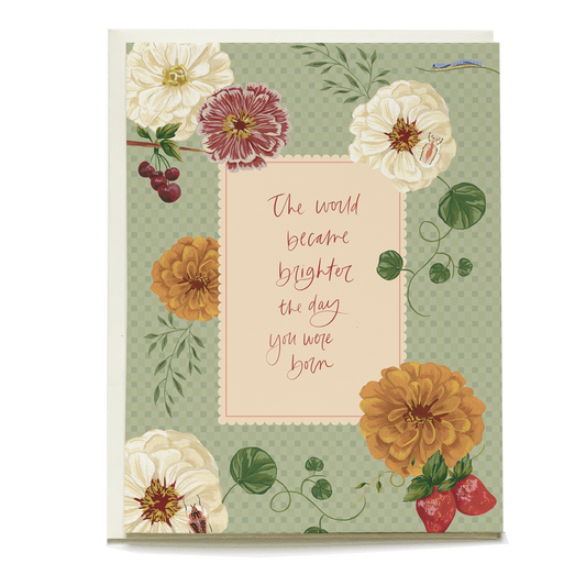 Zinnias Birthday Greeting Card