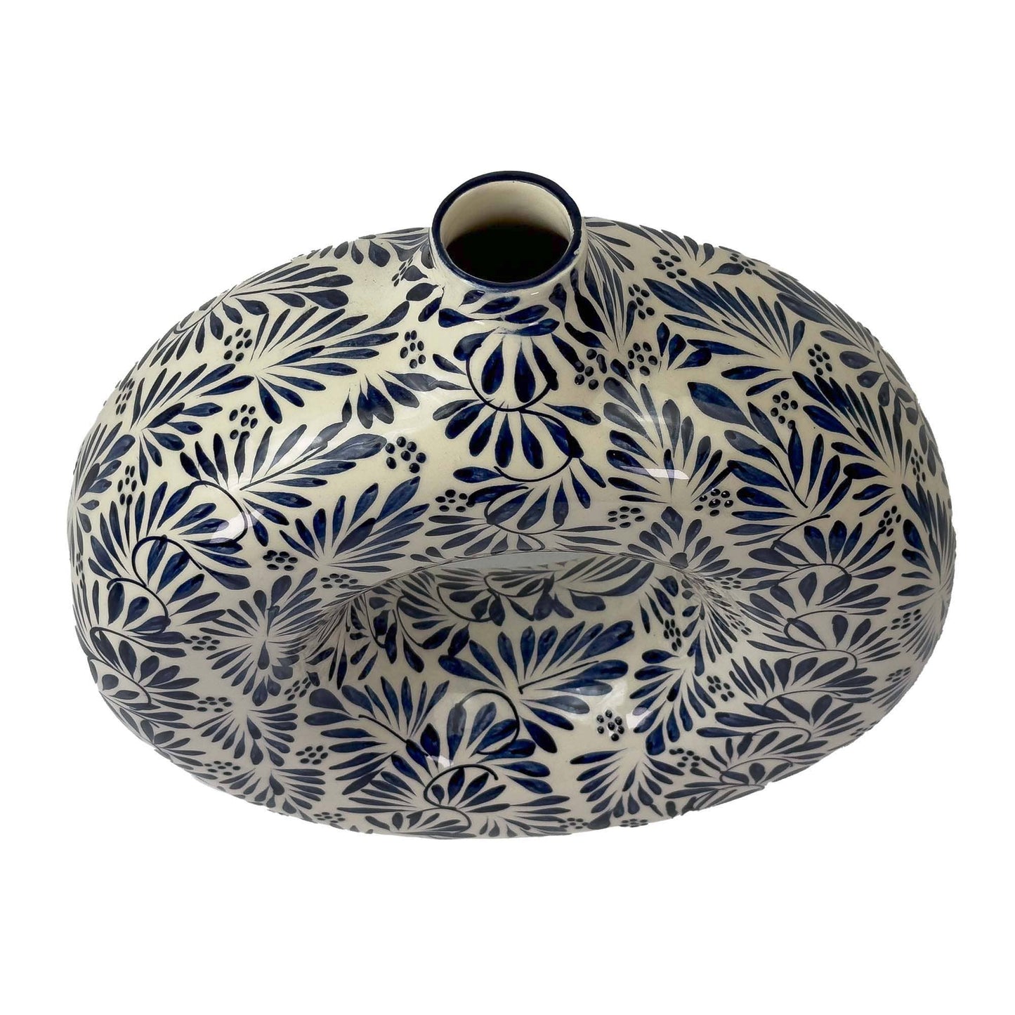 Blue Plumeado Ceramic Vase