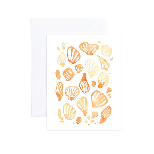 Watercolor Beach Shells Blank Greeting Card